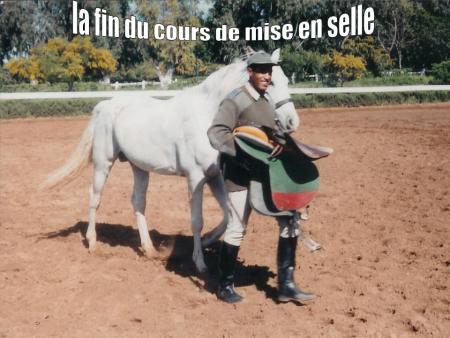 la fin du cours de mise en selle
